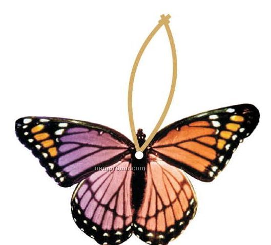 Purple & Pink Butterfly Ornament W/ Mirrored Back (3 Square Inch)