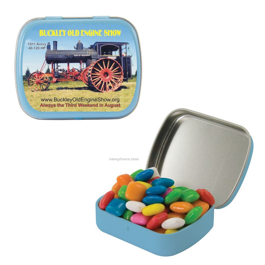 Small Light Blue Mint Tin Filled With Gum