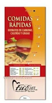 Spanish Pocket Slider Chart - Fast Foods, Carbs, Calories And Fats