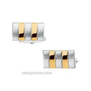 Gents' Sterling Silver/Yellow Plated Cuff Link