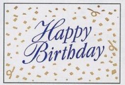 Happy Birthday Gold Confetti 3 1/2"X5" Everyday Greeting Card