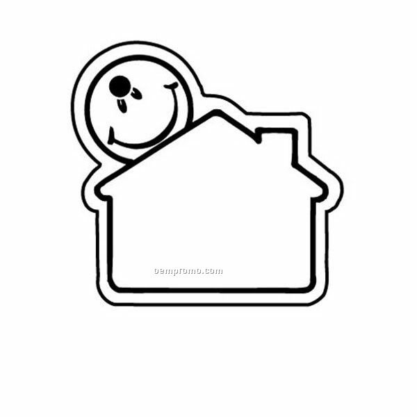 Stock Shape Collection House W/ Smiling Sun Key Tag