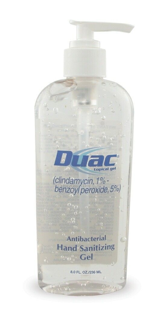8 Oz. Blue Tint Antibacterial Gel Sanitizer In Tall Oval Bottle