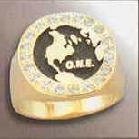 Men's 10k Gold Circle Ring With Surrounding Stones