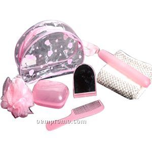 Travel Set With Soap Box/ Toothbrush/ Cup & Hair Brush