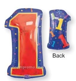 18" One Junior Shape Number Balloon
