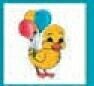 Bird Stock Temporary Tattoo - Duck With Balloons (2"X2")