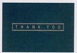 Green & Gold Thank You 3 1/2"X5" Everyday Greeting Card