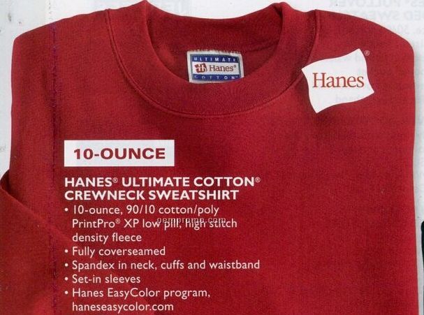 Hanes Adult 65/ 35 Ultimate Cotton Crew Neck Sweatshirt (S-3xl)