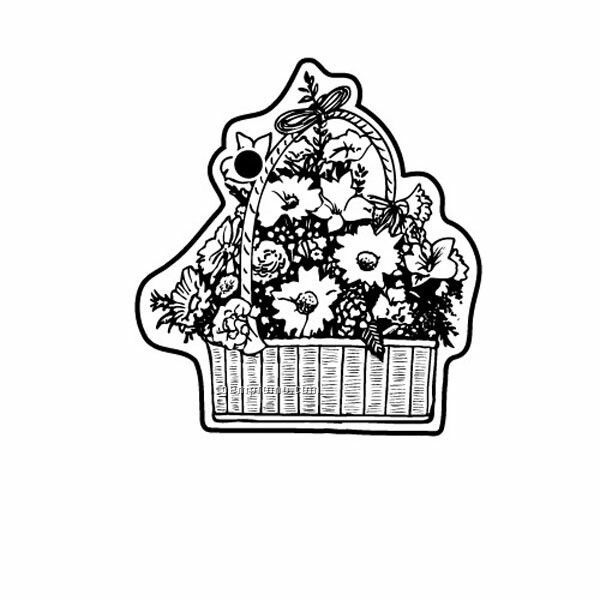 Stock Shape Collection Flower Basket Key Tag