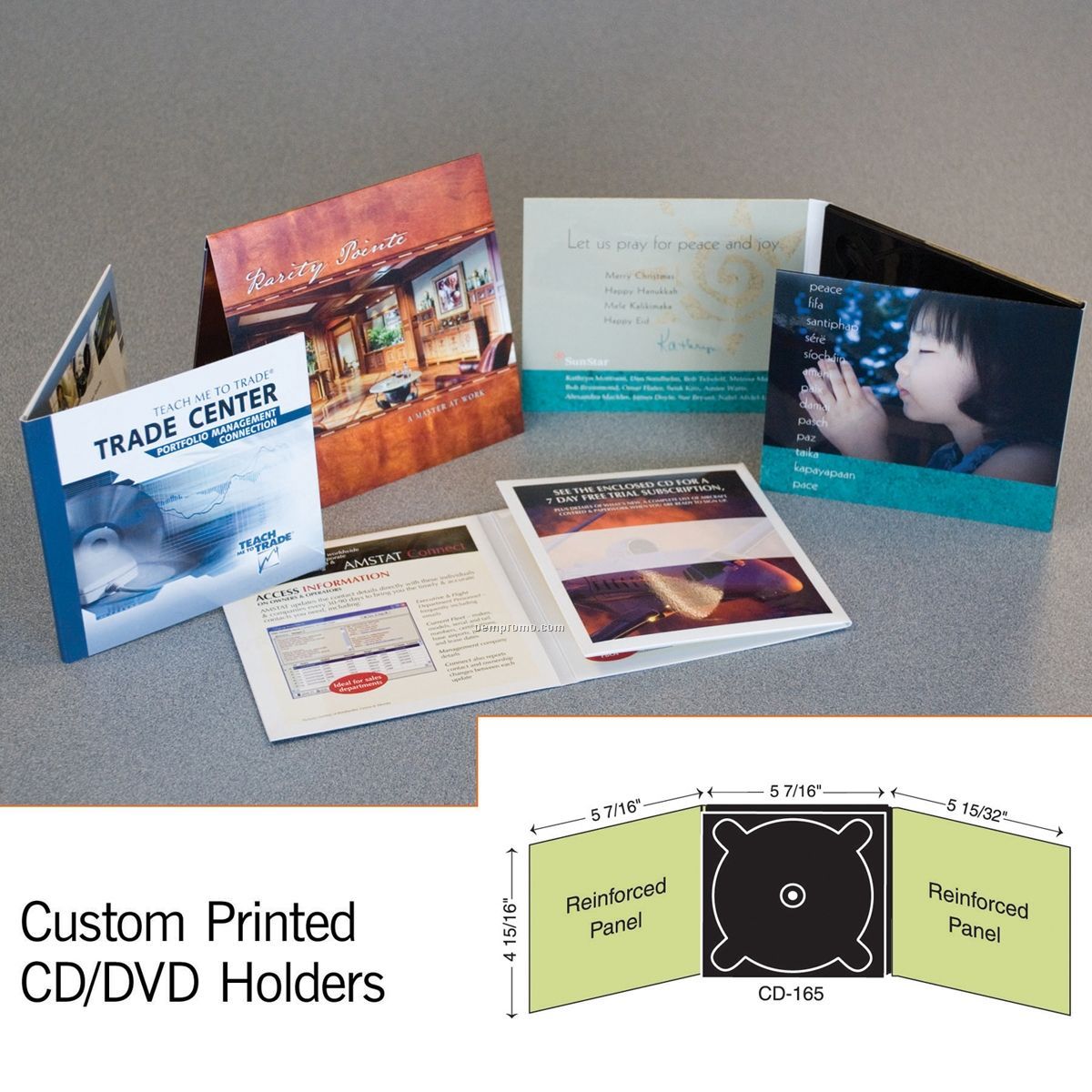 3 Panel CD Holder W/ 1 Digitray (1 Color/1 Side)