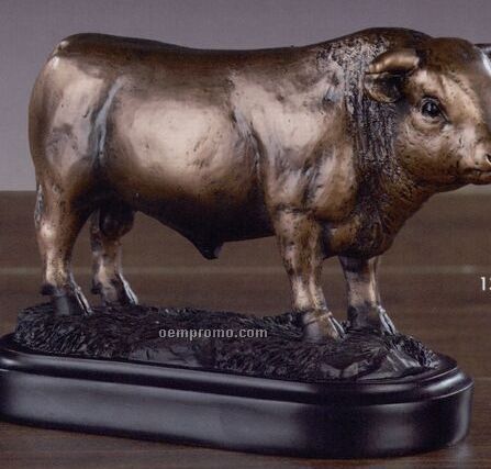 Standing Cow Trophy On Oblong Base (6" Wide)
