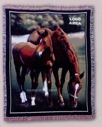 Tapestry Stock Woven Throws - Horsin' Around (53"X67")