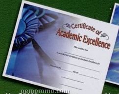 Academic Excellence Stock Certificate W/ Award Ribbon Photo