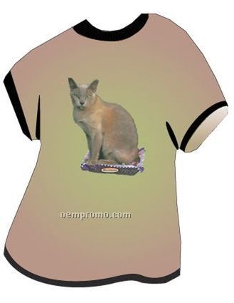 Burmese Cat T Shirt Acrylic Coaster W/ Felt Back