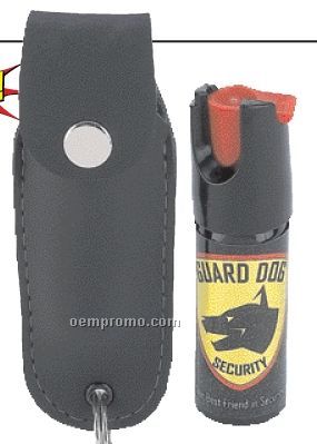 Tear Gas Spray W/ Black Faux Leather Case & Key Ring