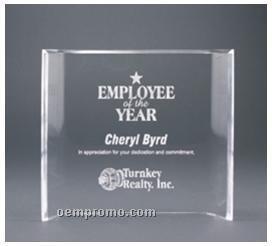 Crescent Crystal Clear Acrylic Award / Freestanding Curve (6"X8")