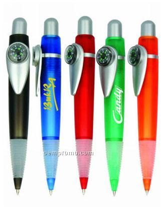 Retractable Pen W/Compass