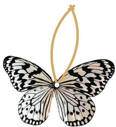Black & White Butterfly Ornament W/ Mirrored Back (10 Square Inch)