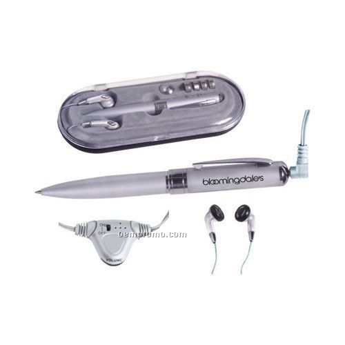 FM Scan Radio Pen With Stereo Ear Buds