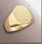Men's 10k Gold Oval Signet Ring With Stone