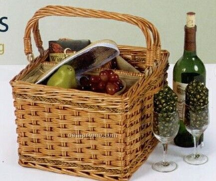 Picnic Plus Tivoli Insulated Handmade Wine Basket
