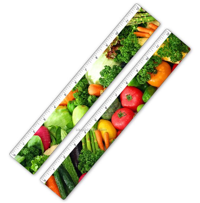 Ruler W/ Vegetables Lenticular Flip Effect (Blanks)