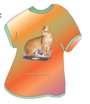 Ceylon Cat T Shirt Acrylic Coaster W/ Felt Back