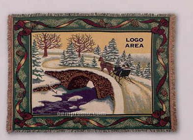 Tapestry Stock Woven Throws - Winter Scene (53"X67")