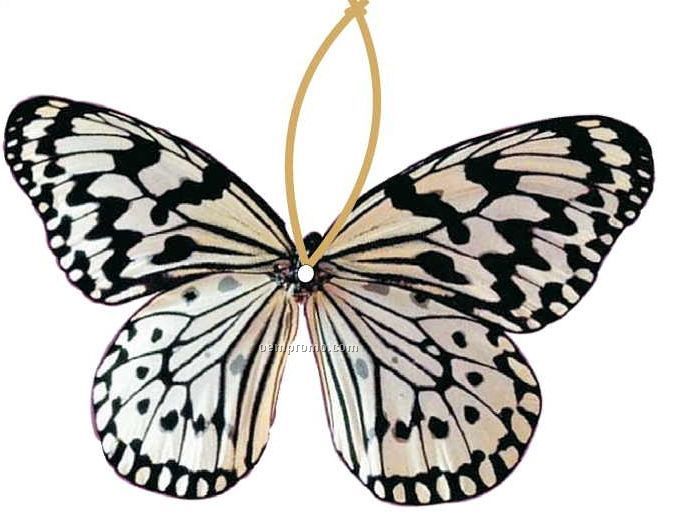 Black & White Butterfly Ornament W/ Mirrored Back (12 Square Inch)