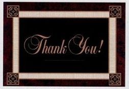 Brown Border Thank You 3 1/2"X5" Everyday Greeting Card