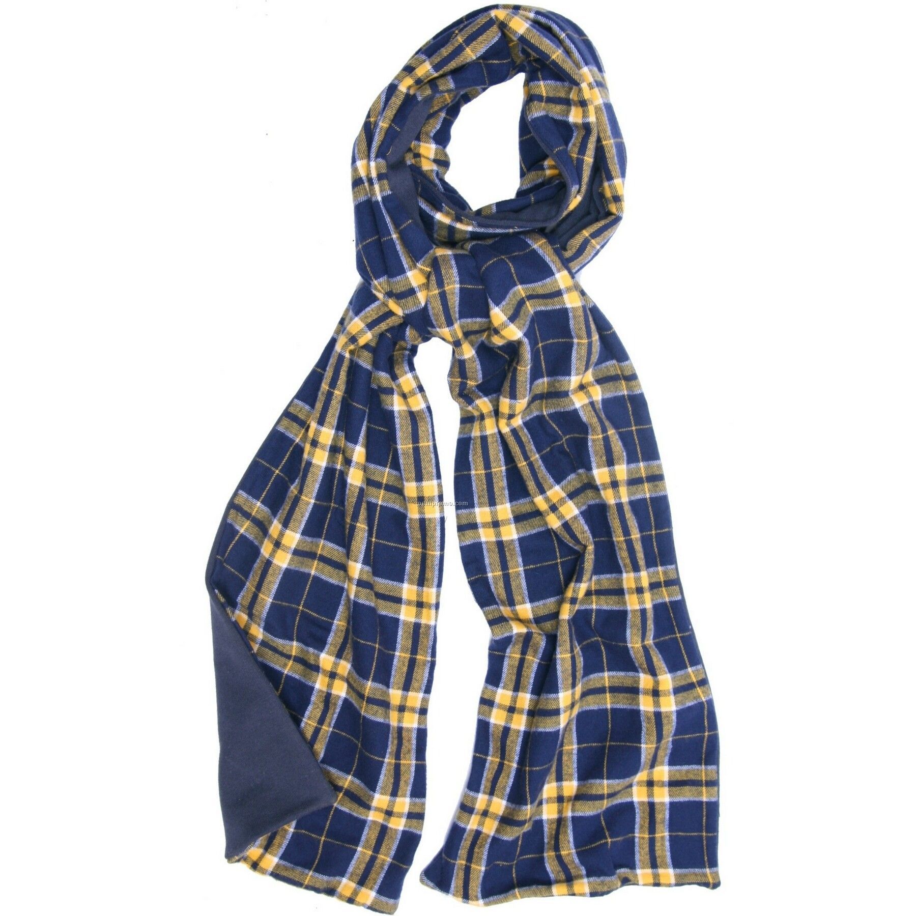 Navy Blue/Gold Flannel Scarf