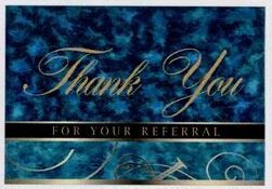 Blue Thank You For Your Referral 3 1/2