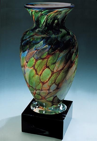 Jade Monarch Apollo Vase W/ Marble Base (4.5"X9.75")