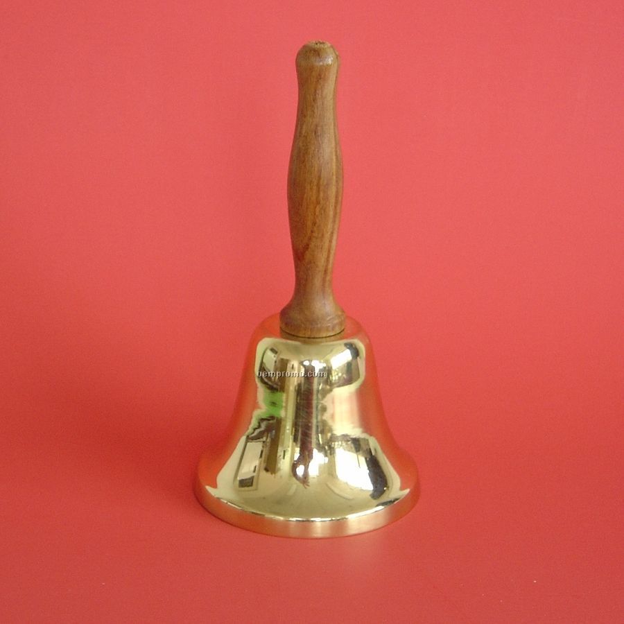 Solid Brass School Bell - 1 Side 1 Color Imprint