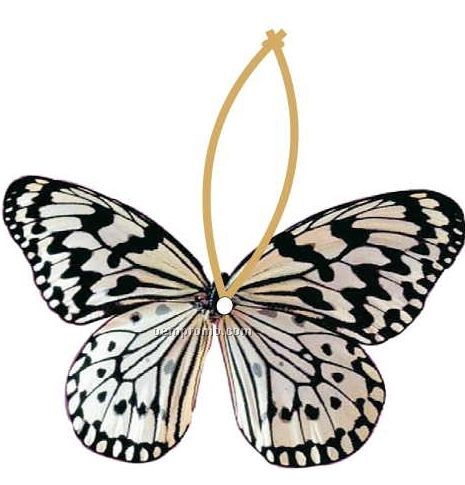 Black & White Butterfly Ornament W/ Mirrored Back (2 Square Inch)