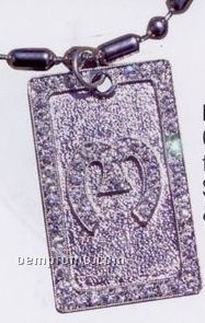 Bling Bling Rectangle Military Style Dog Tag