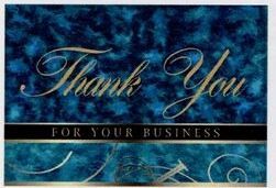 Blue Thank You For Your Business 3 1/2"X5" Everyday Greeting Card