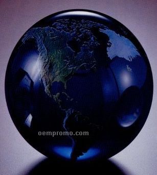 Globe W/ 4c Process Continents Lucite Embedment
