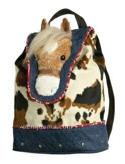 10-1/2"X13-1/2" Western Knapsack Purse With Horse