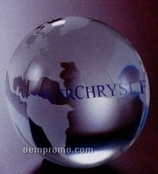 Clear Etched Globe Lucite Embedment