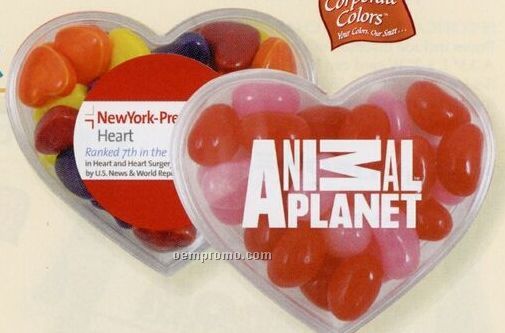 Gourmet Jelly Beans In Heart Candy Container