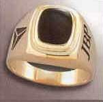Men's 14k Gold Ring With 1 Stone And Side Imprint