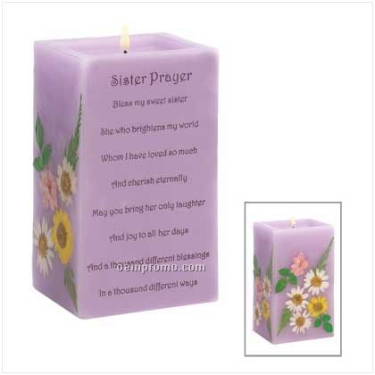 Sister Prayer Rectangle Candle