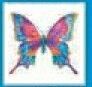 Stock Temporary Tattoo - Faded Pink Butterfly W/ Blue Edge (2"X2")