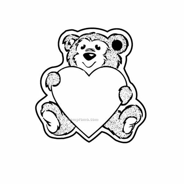 Stock Shape Collection Teddy Bear W/ Heart Key Tag