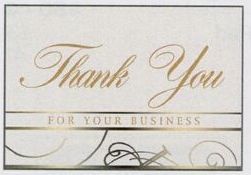 White Thank You For Your Business 3 1/2"X5" Everyday Greeting Card