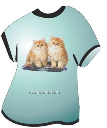 Chinchilla Cat T Shirt Acrylic Coaster W/ Felt Back
