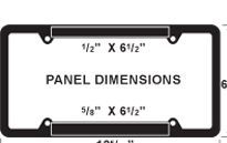 Die Cast Metal License Plate Frame (1/2"X6 1/2" Top Imprint Area)