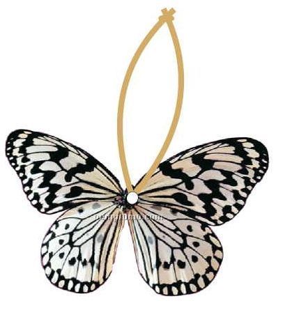 Black & White Butterfly Ornament W/ Mirrored Back (4 Square Inch)